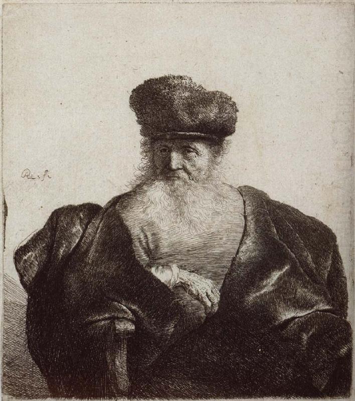 REMBRANDT Harmenszoon van Rijn Old Man with Beard,Fur Cap and Velvet Cloak china oil painting image